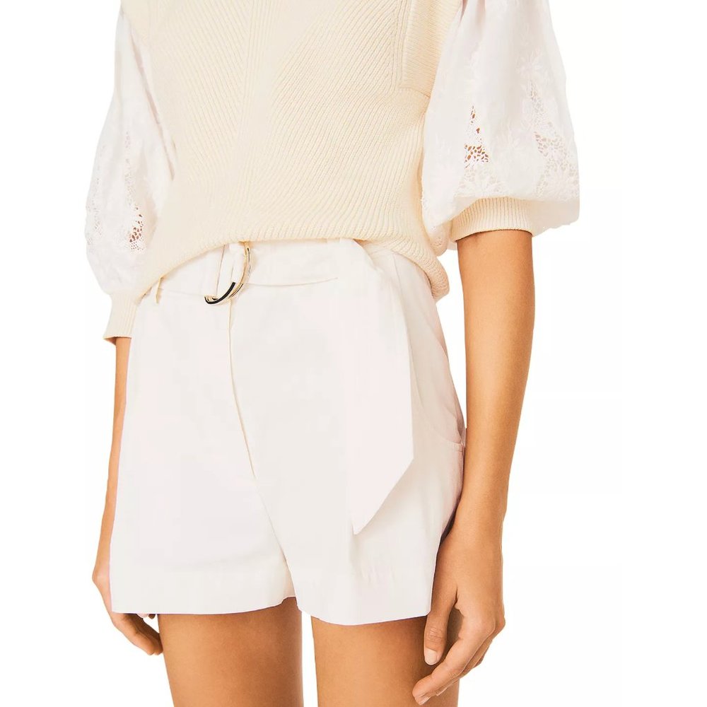 Ba&Sh Aris Belted Shorts In Ecru